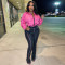 Fashion casual zipper micro horn two-piece pants set
