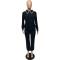 Autumn and Winter Leisure Pearl Double Row Edge Collar Two Piece Set