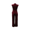 Women's Fashion Casual Two-Piece Set: High-Cut Sleeveless Irregular Top with Loose Long Pants