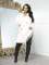 Autumn and Winter Knitted Hand Hook Hole Pin Decorative tassel Slant Neck Dress