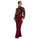 Women's elegant and personalized leopard print patchwork lace up wide leg pants jumpsuit