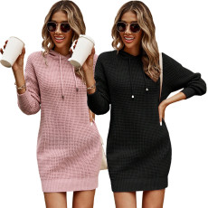 Sexy and fashionable cashmere imitation fabric women's dress with hat