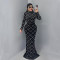 Elegant Fashion Women's Long Dress Two-Piece Set with Beaded and Sequined Details