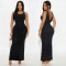 Fashionable women's sexy hot stamping diamond high waist reversible dress