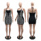 Dress, rhinestone, bubble bead, party, evening dress, women's short skirt