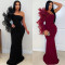 Fashionable women's clothing with elegant temperament, single lace sleeve slim fit dress