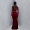 Elegant Fashion Women's Long Dress Two-Piece Set with Beaded and Sequined Details
