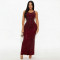 Fashionable women's sexy hot stamping diamond high waist reversible dress