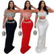 New fashionable camisole short rhinestone top paired with slim fit hip hugging skirt