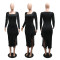 New spliced square neck slim fit sexy women's dress