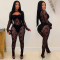 Fashionable Women's Sexy Sheer Lace Bodycon Wraparound Bodysuit