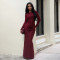 Fashionable women's dress with elegant temperament and a rear slit hip hugging dress