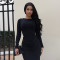 Fashionable women's dress with elegant temperament and a rear slit hip hugging dress