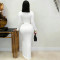 Fashionable women's sexy V-neck solid-color long-sleeved figure-hugging dress