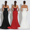 Fashionable women's elegant and sexy strapless backless dress