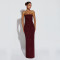 Fashionable women's sexy strapless flash bag hip slit dress