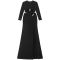 Fashionable women's sexy V-neck solid-color long-sleeved figure-hugging dress