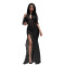 Fashionable women's sexy lace hollow slit slim fit dress