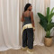 Strap vest top paired with loose wide leg pants and tassel two-piece set for women's foreign trade new style