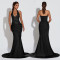 Fashionable women's elegant and sexy strapless backless dress