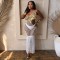 Summer Knit Handmade Crochet Sheer Sequin Tassel Tie Sand Dress with Asymmetrical Skirt