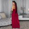 New sleeveless strap slit solid color hot stamping dress party dress style