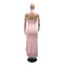 Floral lace split sexy halter dress long skirt women's dress
