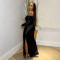 New style, sexy strapless long dress with slit design, women's bubble bead style