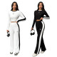 2026 Alo Spring and Autumn New Casual Sports Set Women's Embroidered Wide Leg Pants Two Piece Set