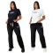 Casual Fashion Sports Set, Diamond Hot Short Sleeve Pants, Two Piece Set