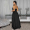 New Fashion Women's Sexy Solid Color Off-Shoulder High Split Dress