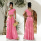 Fashionable women's sexy sloping shoulder crop top half skirt set