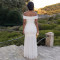 Fashionable women's sexy solid color mesh strapless and hip hugging dress