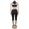 Fashionable women's sexy solid color lace up slim fit hip package set