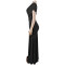 Fashionable women's sexy sleeveless slanted neck slim slit dress