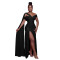 Fashionable women's clothing temperament sexy high slit shawl dress new