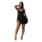 Fashionable women's sexy solid color sleeveless shoulder strap short skirt dress
