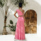 Fashionable women's sexy sloping shoulder crop top half skirt set