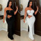 Fashionable women's sexy strapless revealing backpack hip slimming dress