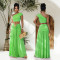 Fashionable women's sexy sloping shoulder crop top half skirt set