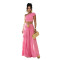 Fashionable women's sexy sloping shoulder crop top half skirt set