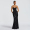 Fashionable Women's Evening Gown with Backless and Strapless Design for Glamorous Parties