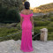 Fashionable women's sexy solid color mesh strapless and hip hugging dress