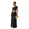 Fashionable women's sexy sloping shoulder crop top half skirt set