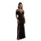 Fashionable women's sexy one shoulder high slit strapless dress