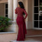 Fashionable women's sexy round neck lace slim fit long sleeved dress