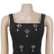 Fashionable women's dress with elegant temperament and rhinestone shoulder strap backless dress