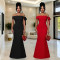 Fashionable women's elegant one shoulder, exposed shoulder, hip hugging dress