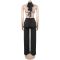 Fashionable women's sexy lace up backless solid color hip hugging jumpsuit