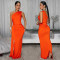 Fashionable women's temperament, solid color, elegant diagonal shoulder, hip hugging dress